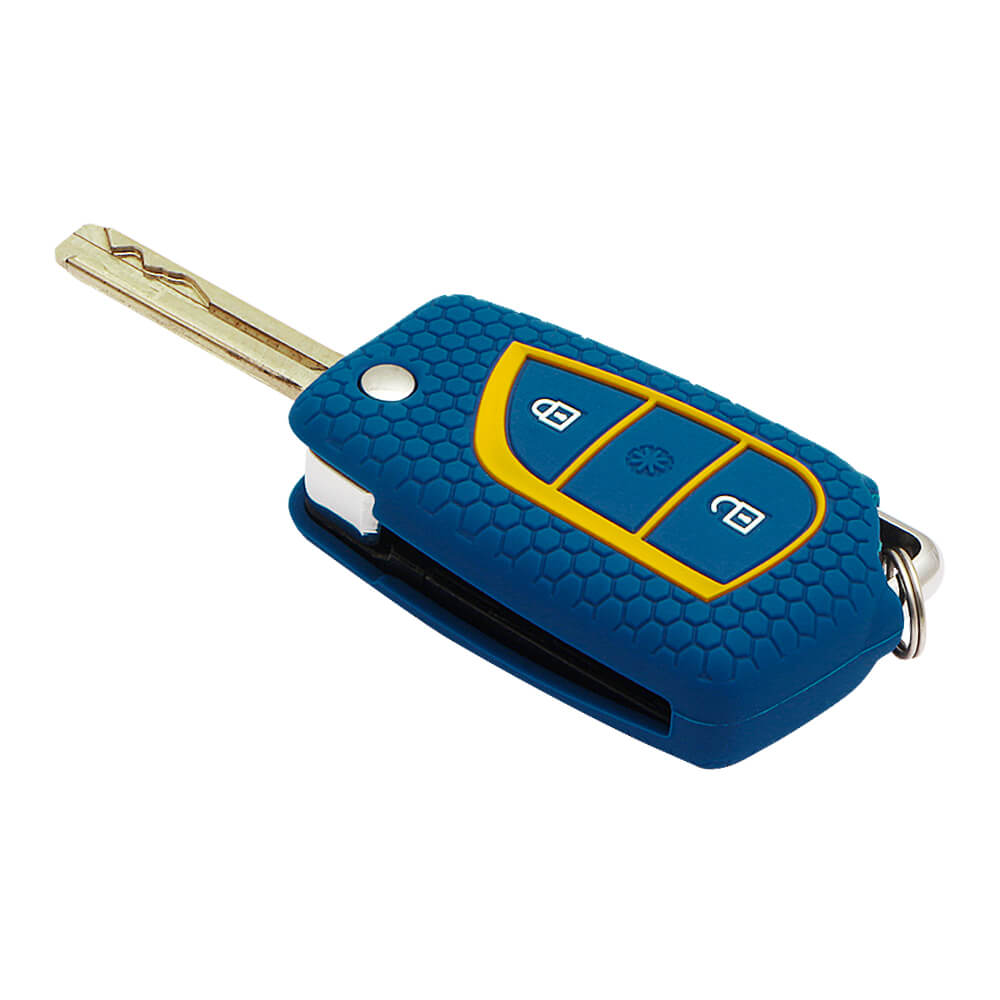 Keycare silicone key cover fit for : Innova Crysta, Corolla Altis 3 button flip key (KC-42) - Keyzone