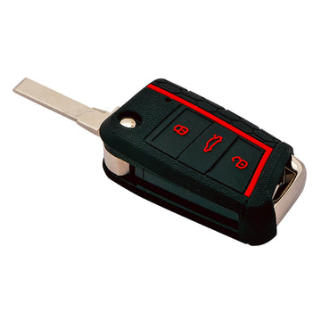 Keycare silicone key cover fit for : Virtus, Tiguan, T-ROC, Taigun, New Jetta 3 button flip key (KC-44)