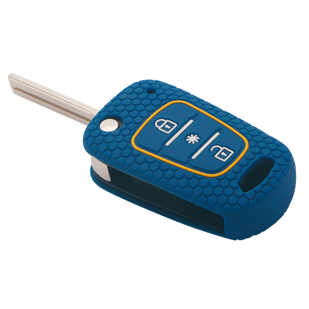 Keycare silicone key cover fit for : Verna Fluidic, I10, Old I20 (2007-2011) flip key (KC-45) - Keyzone