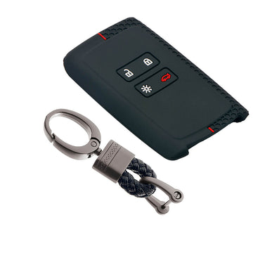 Keycare silicone key cover and keyring fit for : Triber, Kiger smart card (KC-46, Alloy Keychain) - Keyzone