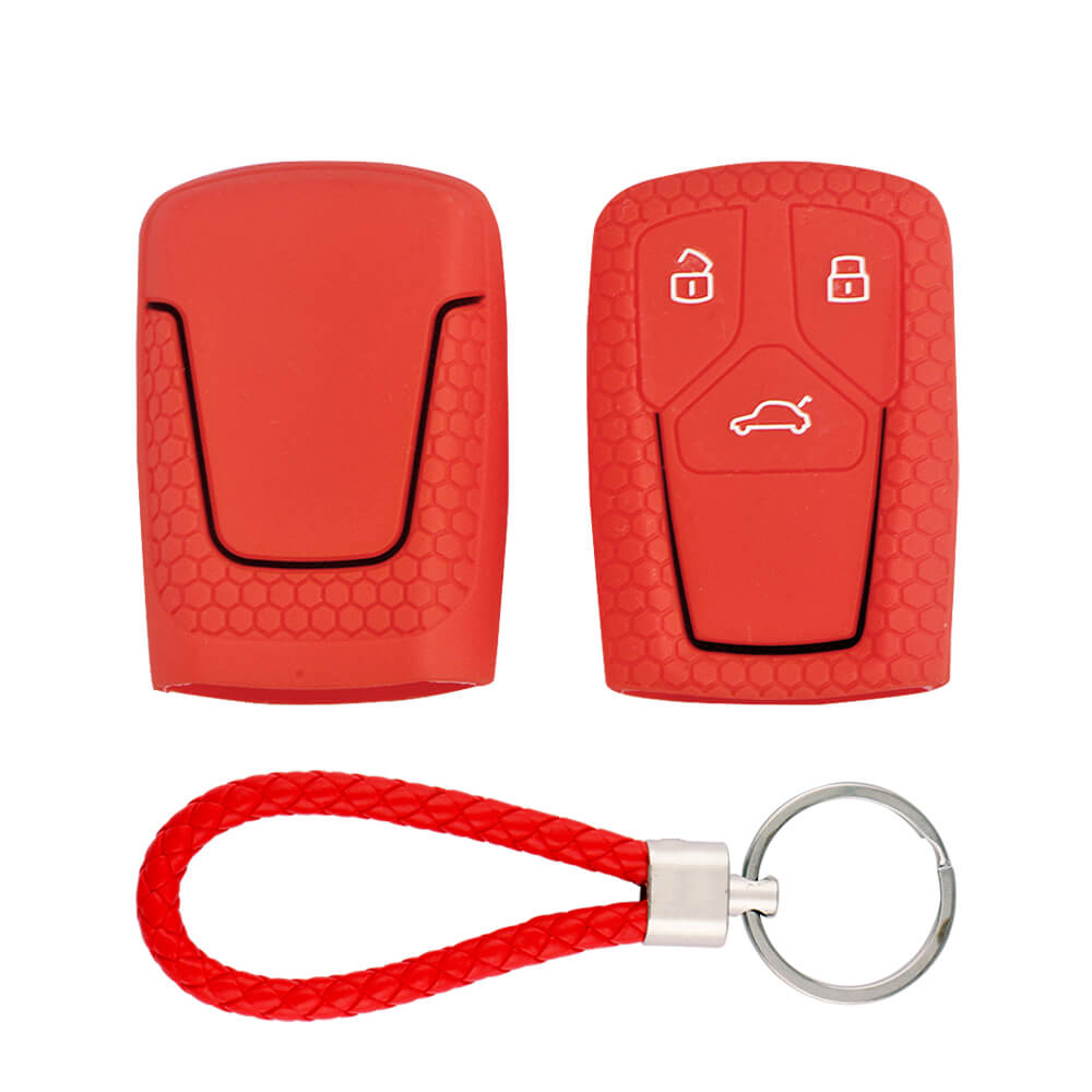 Keycare silicone key cover and keyring fit for : Audi 3 button smart key (KC-47, KCMini Keyring)
