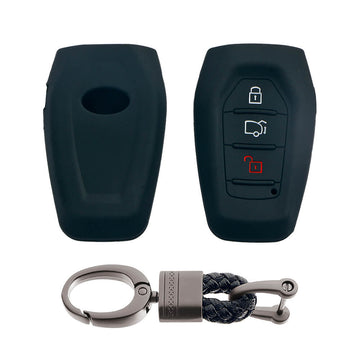 Keycare silicone key cover and keyring fit for : XUV500 smart key (KC-48, Alloy Keychain) - Keyzone