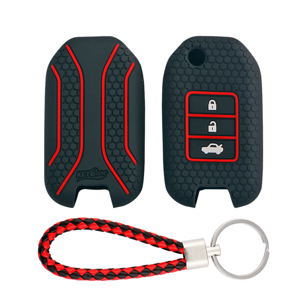 Keycare silicone key cover and keyring fit for : City, Wr-v flip key (KC-50, KCMini Keyring) - Keyzone