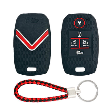 Keycare silicone key cover and keyring fit for : Carnival 5 button smart key (KC-51, KCMini Keyring)