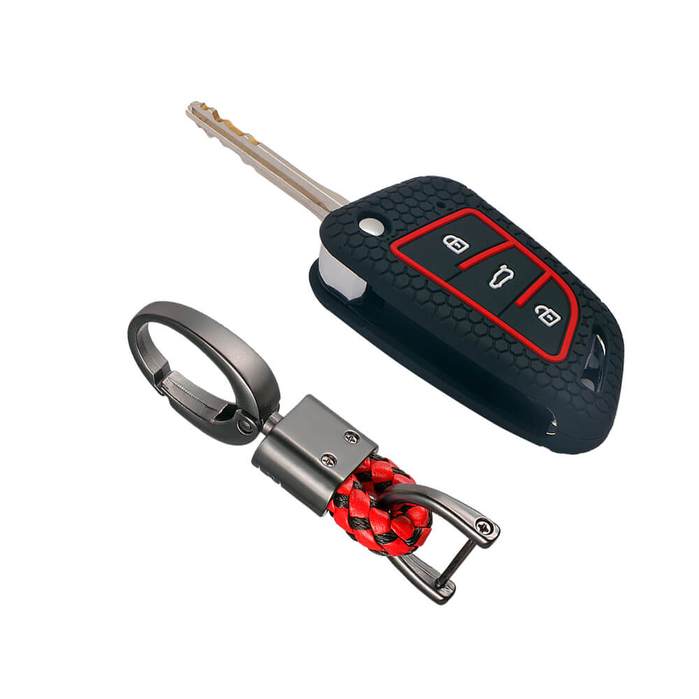 Keycare silicone key cover and keyring fit for : Keydiy B29 Universal remote flip key (KC-55, Alloy Keychain) - Keyzone
