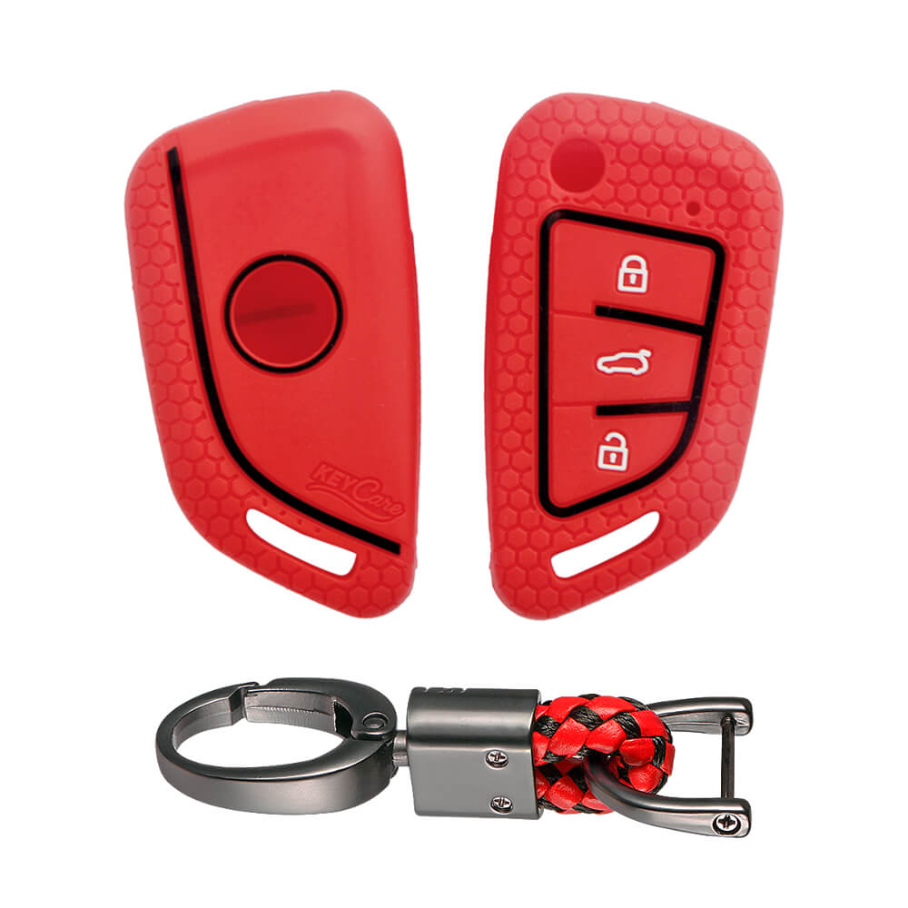 Keycare silicone key cover and keyring fit for : Keydiy B29 Universal remote flip key (KC-55, Alloy Keychain) - Keyzone