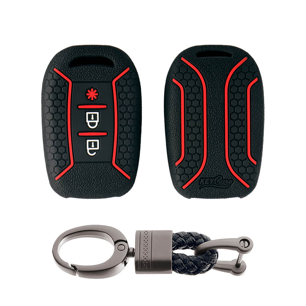 Keycare silicone key cover and keychain fit for : Duster 2020 3 button