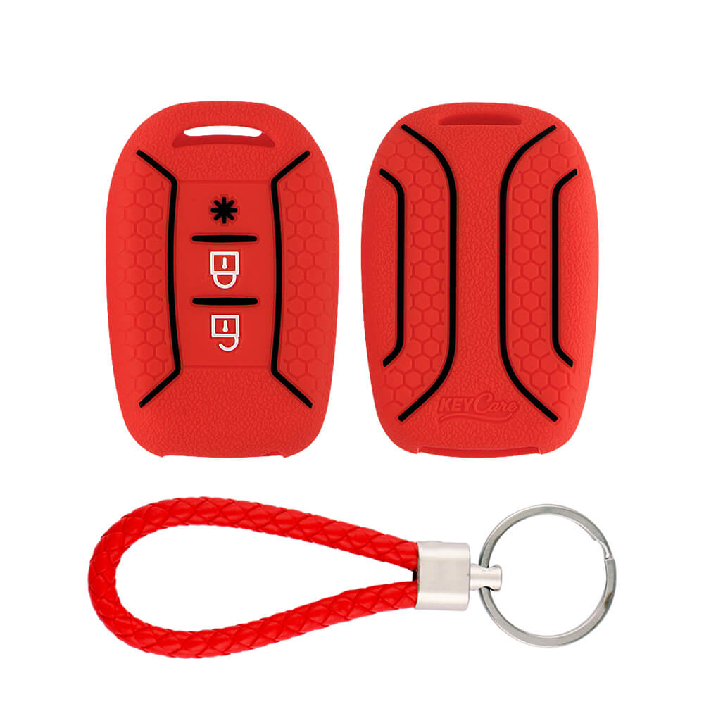Keycare silicone key cover and keychain fit for : Duster 2020 3 button remote key (KC-62, KCMini Keychain) - Keyzone