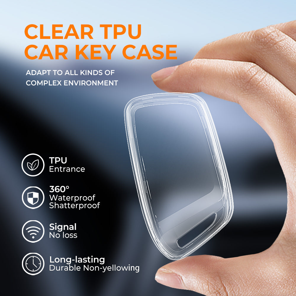 Keyzone clear TPU key cover and diamond keychain compatible for MG Hector 3 button smart key (CLTP64+KH08) - Keyzone