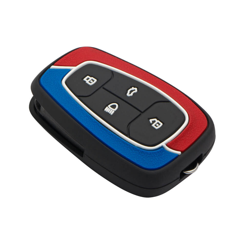 Keycare Duo style key cover fit for : Tata Nexon, Altroz, Harrier, Tigor Bs6, Safari Gold, Punch, Tigor Ev, Safari 2021 4 button smart key (KC-D 03) - Keyzone
