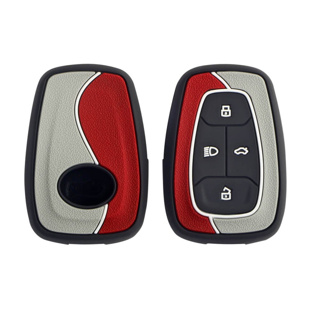 Keycare Duo style key cover fit for : Tata Nexon, Altroz, Harrier, Tigor Bs6, Safari Gold, Punch, Tigor Ev, Safari 2021 4 button smart key (KC-D 03)