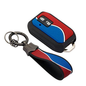 Keycare Duo style key cover fit for : Glanza, Urban Cruiser Hyryder, Rumion 2 button smart key (KC-D 04, Duo Keychain)
