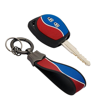Keycare Duo style key cover & keychain for: Fronx, Jimny, Swift, Dzire, XL6, Ignis, Grand Vitara, Brezza, WagonR, Vitara Brezza, Celerio, Ertiga, Ciaz, Scross, Baleno, Alto, SPresso, Alto K10, SX4, Ritz 2b remote key ( KC-D 06, Duo Keychain) - Keyzone