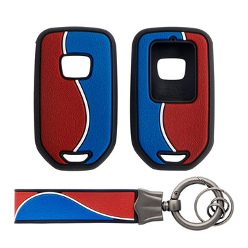 Keycare Duo style key cover and keychain fit for : Honda City, Elevate, Civic, Jazz, Brio, Amaze, CR-V, WR-V, BR-V, Mobilio, Accord 2b/3b/4b/5b Smart Key (KC-D 09, Dou Keychain) - Keyzone