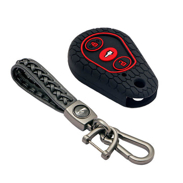 Keycare silicone key cover and keyring fit for : Scorpio hanging remote (KC-02, Leather Woven Keychain)