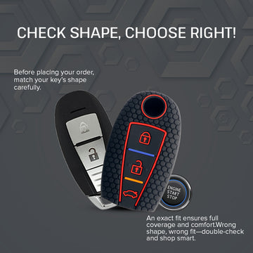 Keycare silicone key cover and keyring fit for : Urban Cruiser smart key (KC-04, Leather Thread Keychain)