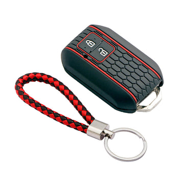 Keycare silicone key cover and keyring fit for : Glanza, Urban Cruiser Hyryder, Rumion 2 button smart key (KC-05, KCMini Keyring)