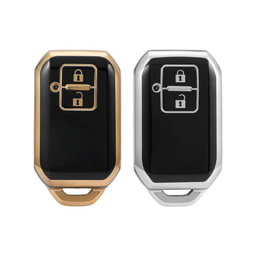 Keyzone Pack of 2 TPU Key Cover For Toyota : Glanza, Urban Cruiser Hyryder, Rumion 2 button Smart Key (KZTP05-Pack of 2) - Keyzone