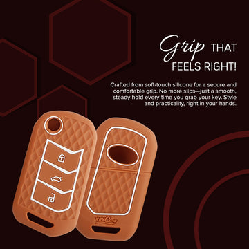 Keycare silicone key cover and keyring fit for : Thar, Bolero, Scorpio, XUV700, XUV400, XUV3x0, XUV300, TUV300, Marazzo flip key (KC-09, Zinc Alloy)
