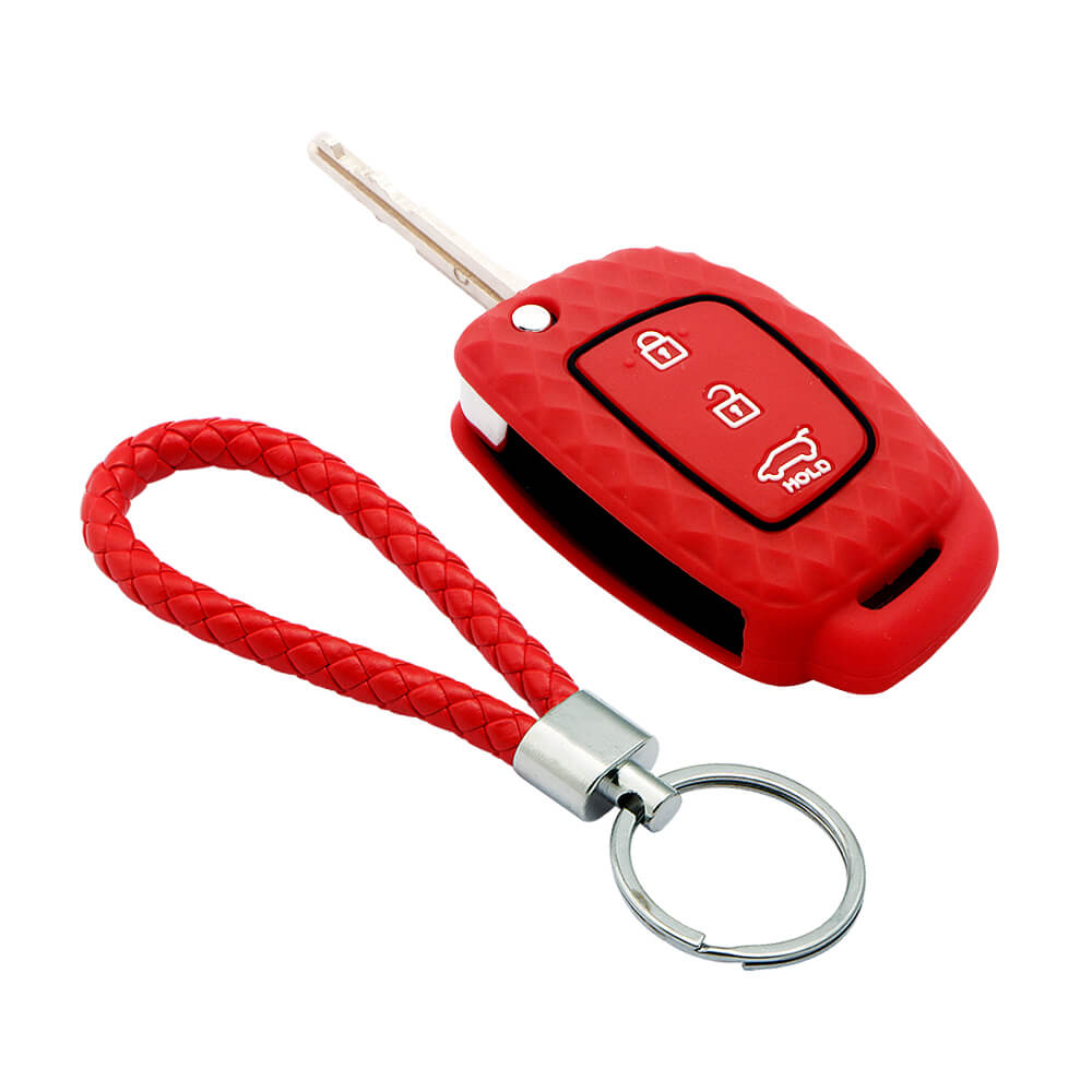 Keycare silicone key cover and keyring fit for : I20, Verna, Xcent (2012-14) flip key (KC-16, KCMini Keyring) - Keyzone