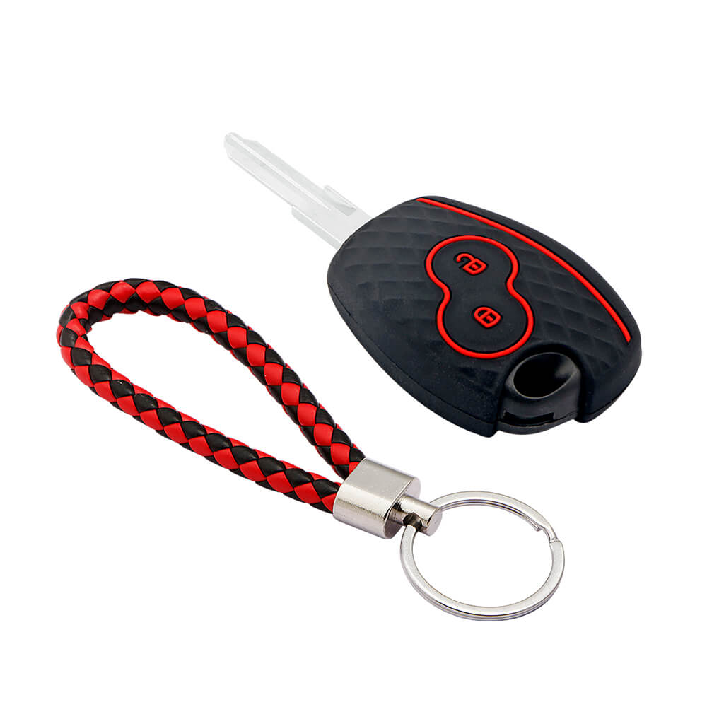 Keycare silicone key cover and keyring fit for : Logan, Duster, Verito, Lodgy 2 button remote key (KC-20, KCMini Keyring) - Keyzone