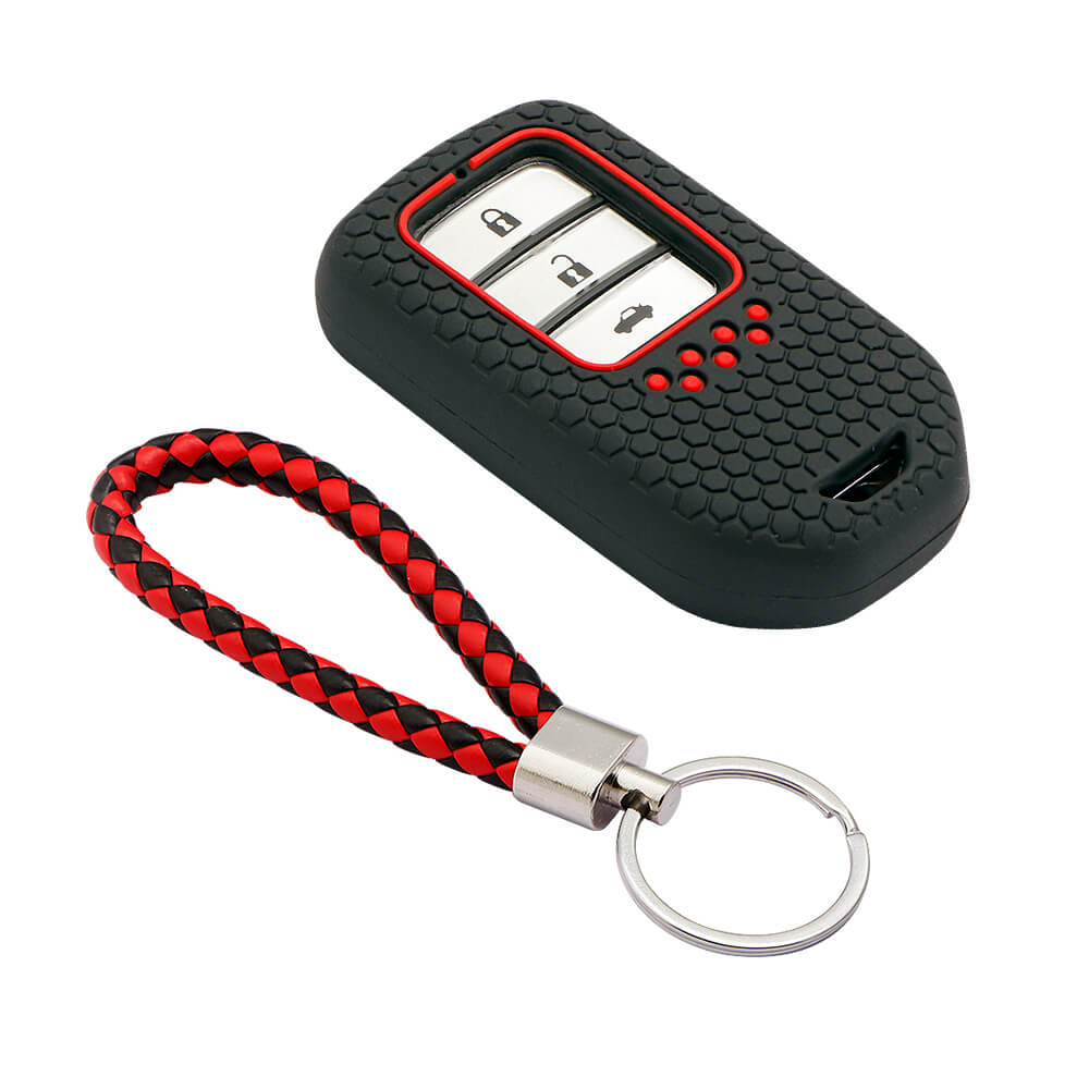 Keycare silicone key cover and keyring fit for : Honda City, Elevate, Civic, Jazz, Brio, Amaze, CR-V, WR-V, BR-V, Mobilio, Accord 2b/3b/4b/5b Smart Key (KC-24, KCMini Keyring) - Keyzone