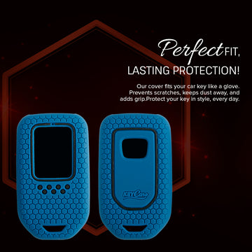 Keycare silicone key cover and keyring fit for : Honda City, Elevate, Civic, Jazz, Brio, Amaze, CR-V, WR-V, BR-V, Mobilio, Accord 2b/3b/4b/5b Smart Key (KC-24, Leather Woven Keychain)