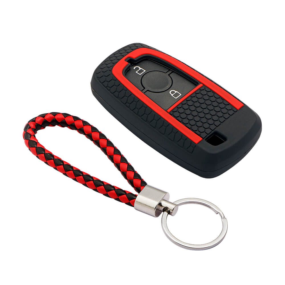 Keycare silicone key cover and keyring fit for : Ford Ecosport, Endeavour, Figo, Freestyle, Figo Aspire 2 button smart (KC-26, KCMini Keyring) - Keyzone