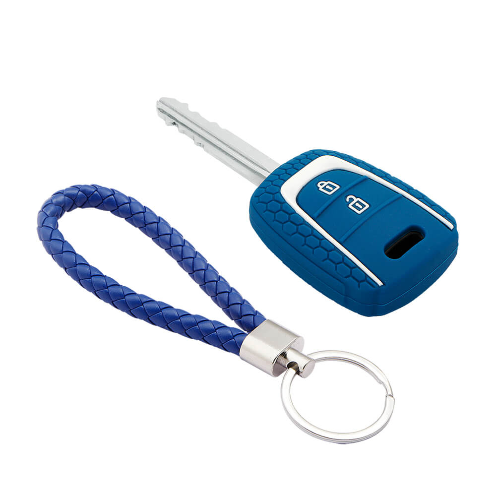 Keycare silicone key cover and keyring fit for : Santro, Eon, I10 Grand remote key (KC-27, KCMini Keyring) - Keyzone