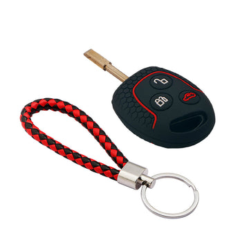 Keycare silicone key cover and keyring fit for : Fiesta, Fusion, Figo 3 button remote key (KC-37, KCMini Keyring) - Keyzone