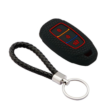 Keycare silicone key cover and keyring fit for : i20, Kona, Verna 2018 Onwards 3 button smart key (KC-41, KCMini Keyring) - Keyzone