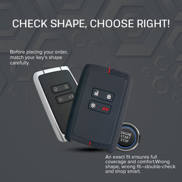 Keycare silicone key cover and keyring fit for : Triber, Kiger smart card (KC-46, Leather Thread Keychain)