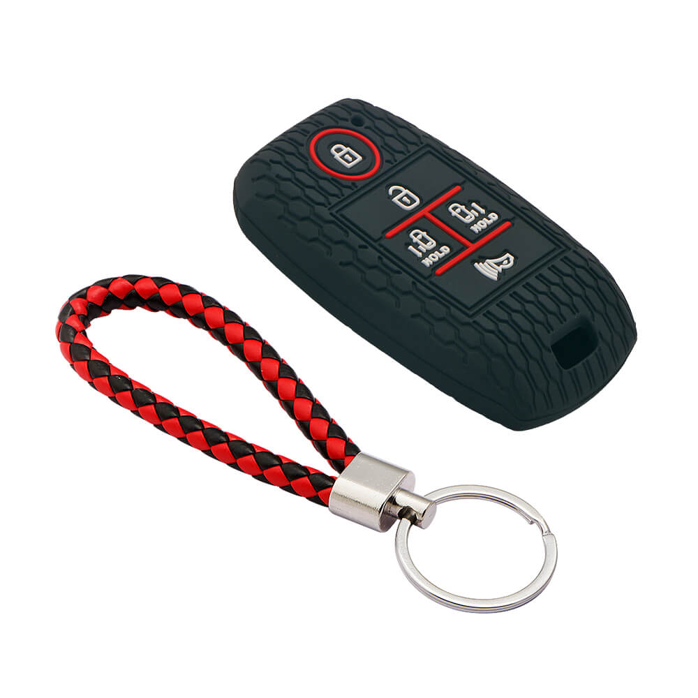 Keycare silicone key cover and keyring fit for : Carnival 5 button smart key (KC-51, KCMini Keyring) - Keyzone