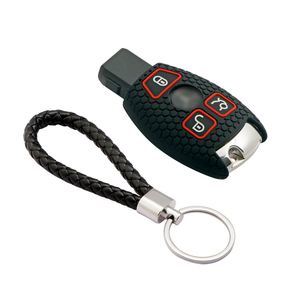 Keycare silicone key cover and keyring fit for : Mercedes Benz 3 button smart key (KC-54, KCMini Keyring) - Keyzone