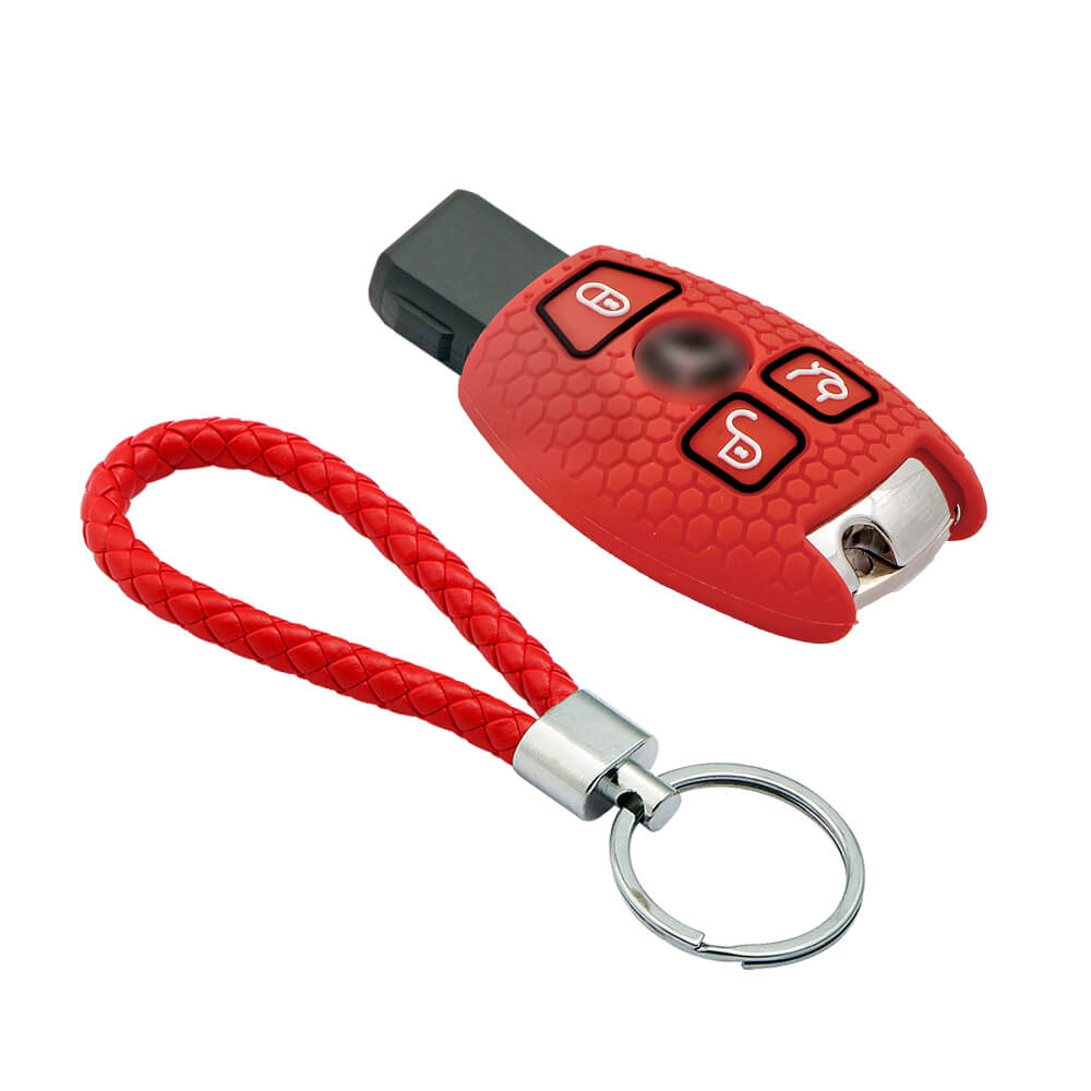 Keycare silicone key cover and keyring fit for : Mercedes Benz 3 button smart key (KC-54, KCMini Keyring) - Keyzone