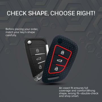 Keycare silicone key cover and keyring fit for : Keydiy B29 Universal remote flip key (KC-55, Leather Woven Keychain)
