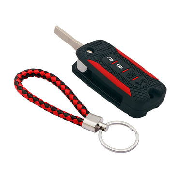 Keycare silicone key cover and keyring fit for : Jeep Compass, Compass Trailhawk, Wrangler (KC-56, KCMini Keyring) - Keyzone
