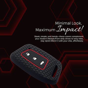 Keycare silicone key cover and keyring for MG Hector, Windsor EV smart key (KC-64, Leather Thread Keyring)