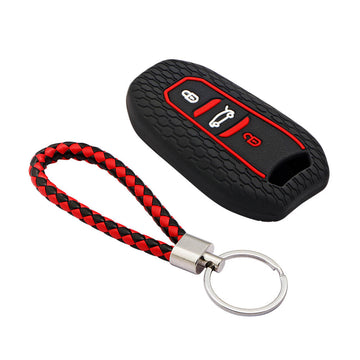 Keycare silicone key cover and keyring fit for : Citroen C5 Aircross 3 button smart key (KC-66, KCMini Keyring) - Keyzone
