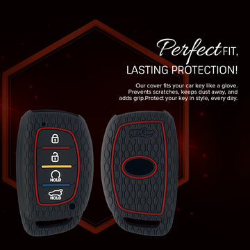 Keycare silicone key cover fit for : Alcazar and Creta 4 button smart key (KC-67)