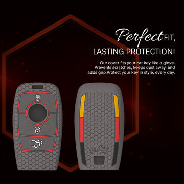 Keycare silicone key cover and keychain fit for: Mercedes Benz E-Class S-Class A-Class C-Class G-Class 2020 Onwards New Smart Key (KC70, Zinc Alloy)