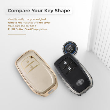 Keyzone aluminium alloy key cover for Innova Crysta, HyCross, Hilux 2 button smart key (ALM18_2b)