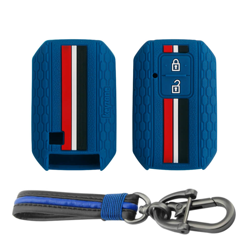 Keyzone striped key cover and keychain fit for : Glanza, Urban Cruiser