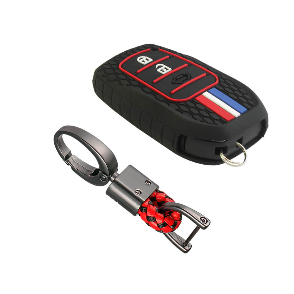 Keyzone striped key cover and keychain fit for: Invicto, Innova Crysta