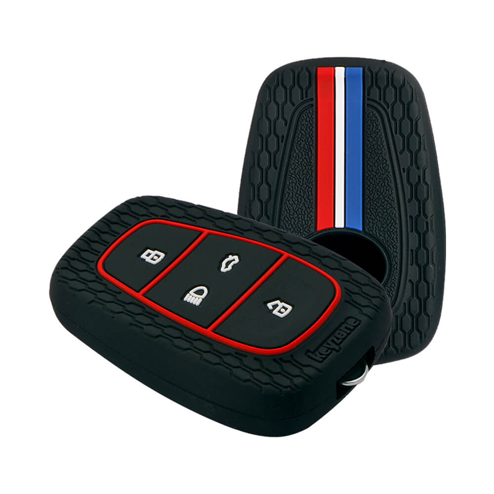 Keyzone striped key cover fit for : Tata Nexon, Altroz, Harrier, Tigor