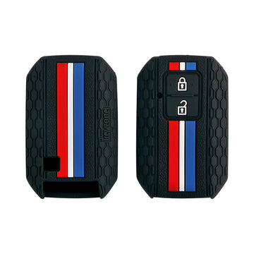 Keyzone striped key cover fit for : Glanza, Urban Cruiser Hyryder, Rumion 2 button smart key (KZS-01)