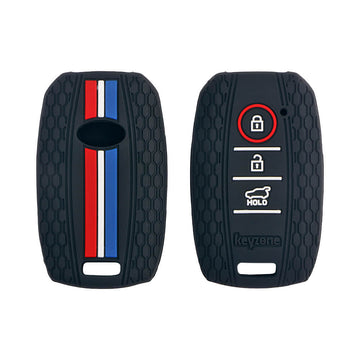 Keyzone striped key cover fit for : Seltos 3 button smart key (KZS-09)