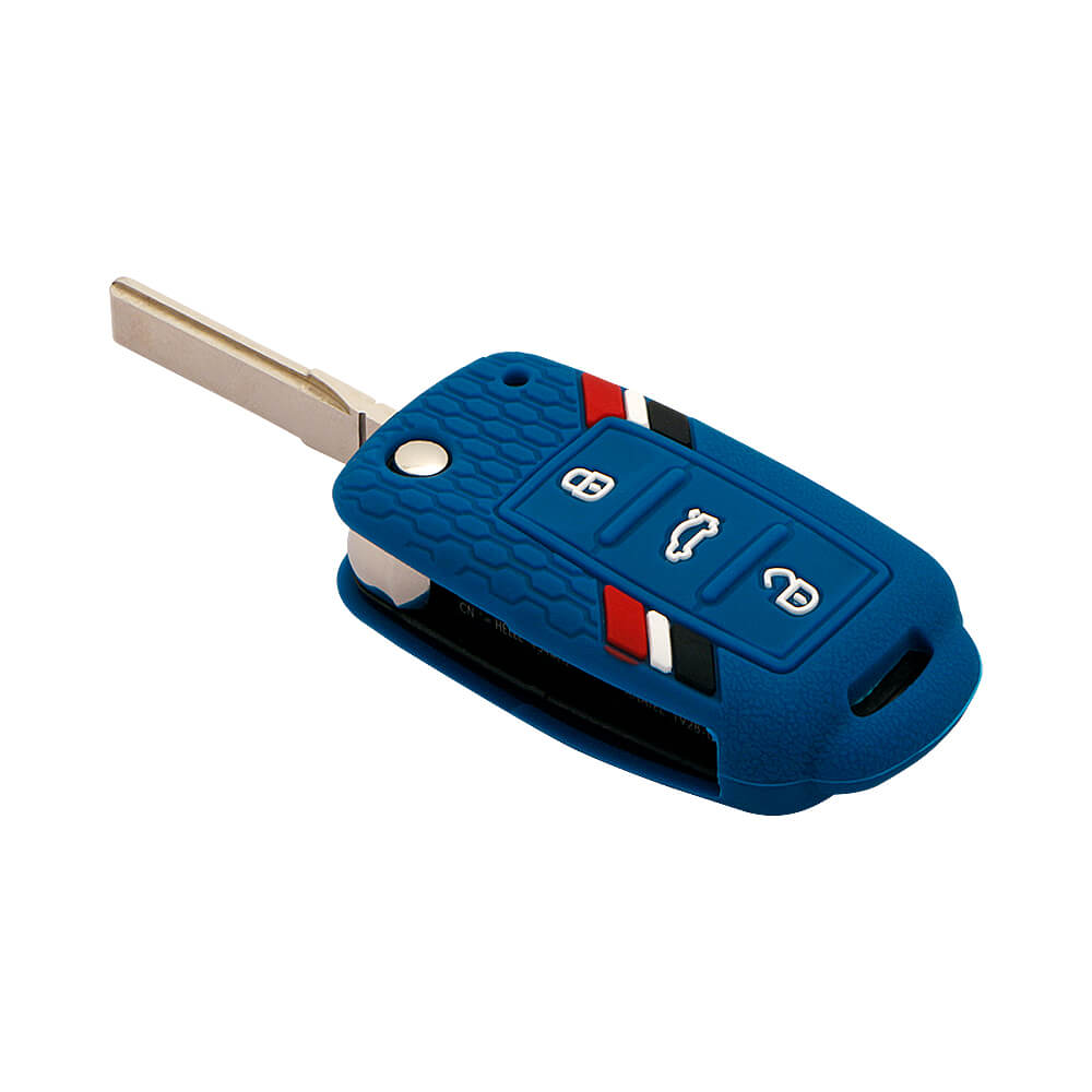 Keyzone silicone key cover fit for : Polo, Vento, Jetta, Ameo 3b flip key (KZS-11) - Keyzone