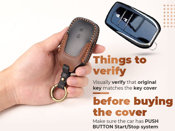 Toyota Innova Crysta HyCross Hilux Dual Leather Key Cover | Keyzone®