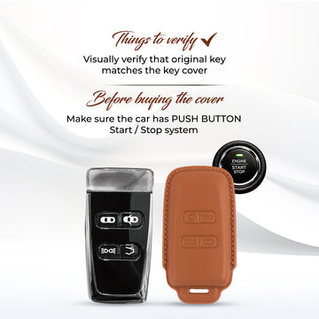 Keyzone Royal Leather Key Cover Compatible for Aston Martin DB9, DBS V12, V8 & V12 Vantage, Rapide, Vanquish (2012+) & Virage Smart Key. (RL101)